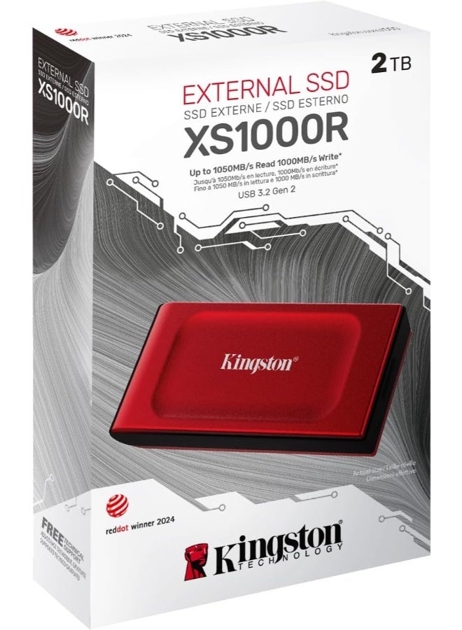 كينغستون قرص صلب خارجي XS1000 USB 3.2 Gen 2 محمول باللون الأحمر -SXS1000R/2000G - Image 3